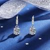 Pendiente de moissanita plata esterlina S925 chapado en platino Au750 cuatro garras pendiente de tuerca diamante 1 quilate pendiente temperamento Rojo neto flash