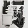Ay49 Luz de Relleno para Transmisión en Vivo de Celebridad de Internet Soporte para Teléfono Móvil Escritorio Multifuncional Pierna de Belleza Bolsillo con Solapa Pantalones Luz con Micrófono Selfie