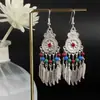Pendientes de Pavo Real para Minorías Étnicas, Regalos Retro de Plata Miao Estilo Étnico, Accesorios de Pendientes Vintage de Imitación Plata