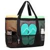 Bolsa de Playa, Bolsa de Almacenamiento de Artículos de Tocador de Gran Capacidad, Bolsa de Almacenamiento para Traje de Baño, Bolsa de Malla Plegable de un Solo Hombro para Natación al Aire Libre