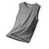 Camiseta deportiva de verano de comercio exterior de secado rápido con sensación de hielo, corte holgado, talla grande, de seda de hielo, para fitness, chaleco de seda de hielo moderno para hombre