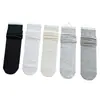 Calcetines Coreanos para Mujer para Primavera y Verano, Delgados, Absorbentes del Sudor, Transpirables, Calcetines hasta la Mitad de la Pantorrilla, Color Sólido, Versátiles, Calcetines Slouch de Moda, Calcetines Largos sin Costuras