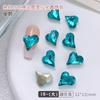 Arte de Uñas Cristal Corazón de Durazno Torcido Diamante Fondo Puntiagudo Joyería Grande y Pequeña Celebridad de Internet Caliente Corazón Super Flash Uñas Diamante Corazón Torcido Venta al por Mayor