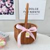 Cesta de almacenamiento tejida similar al ratán, cesta de regalo de frutas, cesta de regalo portátil, regalo de mano de dama de honor, caja vacía, caja de regalo, cesta de flores