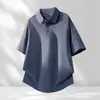 Ventas Directas de Fábrica [Artículos en Stock] Nueva Camisa Polo de Manga Corta para Hombre Verano 2026, Sin Costuras de Seda Helada, Blanco