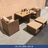 Mesa y Sillas para Patio de Villa de Ocio al Aire Libre, Sofá de Mimbre Impermeable y a Prueba de Sol, Combinación de Mesa y Sillas para Comedor en Terraza de Hotel