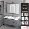 Gabinete de Baño de Aluminio Panal Lavabo Cerámico Todo en Uno Gabinete de Baño Simple con Cajón Lavabo Lavamanos Lavabo