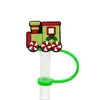 Protector de pajita de silicona de dibujos animados compatible con botellas de agua Stanley, tapa de pajita a prueba de polvo y manchas, decoración de regalo de Navidad