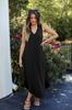 Vestido informal de color liso transfronterizo de comercio exterior europeo y americano, verano 2023, cuello en V, sin mangas, vestido amplio con vuelo, ropa de mujer