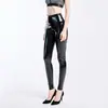 Pantalones de mujer de talla grande, leggings de alta elasticidad con espejo adhesivo transfronterizo, cintura de cuero brillante de látex
