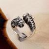 Anillo de Moda Retro de Estilo Chino Anillo Abierto Tigre del Zodíaco Anillo de Cabeza de Tigre Doble para Hombre Joyería de Año de Nacimiento para Mujer