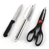 Atacado do Fabricante Conjunto de Facas Aço Inoxidável Ferramentas de Cozinha Tesoura para Ossos de Frango Faca de Frutas Conjunto de 3 Peças Ferramentas de Descascar Atacado