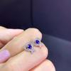 Pendientes de zafiro con forma de corazón, con diamantes de imitación, cristal afilado y amor, con transmisión en vivo en línea, para mujer