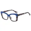 Nuevos lentes de moda para dama de color contrastante transfronterizos anti-luz azul de alta calidad europeos y americanos ojo de gato planos se pueden equipar con lentes para miopía
