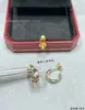 Brincos de Argola Tripla Click-Clack para Unhas Femininas Agulha de Prata 925 Banhada a Ouro Rosa 18K Brincos CNC Fu Lu Shou Elegantes de Alta Qualidade Cabeça de Touro