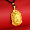 Collar con cabeza de Buda, colgante de seguridad chapado en oro de latón puro para hombres y mujeres, diseño de nicho con sentido