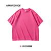 Camiseta de Verano para Hombre Ag 300g Saludable Oversize Moderna Holgada Cuello Redondo Algodón Manga Corta Verano Transpirable Manga Corta