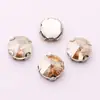 Rhinestone de Garra cosido a mano en forma de D para Satélite Montura K Blanca con Agujero Vidrio Accesorios de Ropa DIY Materiales Hechos a Mano para Vestido de Boda