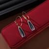 Pendientes Nacionales de Moda Estilo Chino Nuevo con Borla de Perlas en Forma de Abanico para Mujer Pendientes Retro Estilo Chino con Cierre de Seguridad Pendientes para Ropa Antigua Hanfu