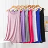 Novo Vestido Regata Feminino Modal Plus Size Fino Verão Grande Flare Comprimento Médio Camada Base Vestido de Dormir