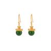 Pendientes Yuebao de plata de ley S925 bañados en oro con jaspe hetiano, estilo chino, estilo nacional, con forma de farol de reunión y cuentas redondas, con gancho para la oreja.