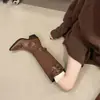 Botines de mujer de estilo europeo y americano de moda, nuevas botas vaqueras con hebilla 2026, botas de montar hasta la rodilla
