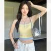 Regata Colete Falso Duas Peças para Mulheres, Novo Estilo Verão 2025, Roupa Exterior Slim Fit, Top Curto Dopamina