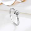 Anel Rosa de Diamante Colorido Elegante de Nicho em Prata de Lei S925, Luxo Leve Sofisticado, Simples, Feminino, Aberto para o Dedo
