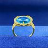 Cristal sintético natural pedra triangular irregular colorida cristal cor transparente anel de retenção de cor design geométrico criativo feminino