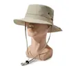 Sombrero de pescador con protección solar transfronterizo para hombre, sombrero de sol de verano para exteriores con ala ancha, sombrero de pesca transpirable, sombrero tipo cubo de secado rápido para hombres y mujeres