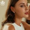 Brincos Avale Originais Exquisitos Coruja Luminosa Branco Banhado a Ouro Brincos de Prata Esterlina S925 Joias Brincos Femininos