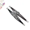 Pulsera de Cuero con Escudo de Runa de Aleación Vintage, Pulsera Tejida con Cuentas Multicapa Estilo Étnico, Joyería de Mano Floral Unisex