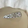 Pinza BB de lunares estilo coreano, pinza para el cabello dulce y genial para mujeres, pinza lateral para flequillo y cabellos sueltos, accesorio para el cabello de pinza de presión hueca ovalada de gota de agua
