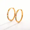 Pendientes Pequeños Circulares Coloridos Estilo Cool Japonés y Coreano Pendientes Estilo Hip-Hop Pendientes Circulares Geométricos de Circonita Pendientes Envío Gratis