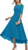 Vestido de Festa Formal Elegante com Aplicação de Renda Meia-Manga Chiffon Vestido de Noite para Convidados de Casamento