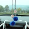 Amazon para Bola de Cristal Diamante bola de pelo de mink Pingente para Retrovisor de Carro pingente de decoração de interior de carro atacado