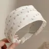 Diadema vintage de lunares plisada de ala ancha para mujer, casual y única, con un toque de alta gama, diadema versátil que hace que la cabeza se vea más alta y el rostro parezca más pequeño