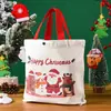 Bolsa de regalo de Navidad, bolsa de lona tipo tote de dibujos animados para niños, bolsa de embalaje personalizada con logo
