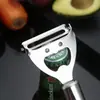Pelador de acero inoxidable cara sonriente Rallador fruta y verdura melón Rallador papa rallador pelador de doble cabeza pelador doméstico