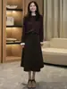 Cárdigan de Punto Retro Estilo Francés para Mujer, Nuevo para Otoño 2026, Versátil de Corte Ajustado, Camisa Base, Top de Manga Larga