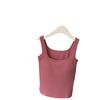 Agencia de Noticias Coreana 6617 Básico Lyocell Vestido de una pieza Copa Cuello cuadrado Chaleco calefactor para mujer Otoño e Invierno Base lijada Top cálido