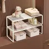 Armario Extensible Organizador por Capas Estante de Almacenamiento Armario para Ropa Utilización del Espacio Estante Extraíble del Armario Zapatero