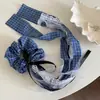 Cinta de Cuadros Gao Zhi Atmósfera Niña de Ballet Estilo Coreano Accesorios para el Cabello de Cuadros Nuevo Estilo Retro Tocado Accesorios para el Cabello