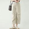 Tiro Real Pantalones Cargo de Algodón Cómodos y Casuales para Primavera y Otoño 2025, Pantalones Casuales de Pierna Recta, Pantalones Cortos para Mujer, Estilo Delgado de Verano