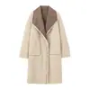 Amazon 2024 Outono e Inverno Nova Roupa Feminina Transfronteiriça Estilo Europeu e Americano Reversível Dupla Face Casaco Cardigã Longo