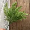 Pico de bambu de galho alto céu estrelado dente-de-leão verde escuro verde claro estilo floresta celebração de casamento decoração marcador de corredor arranjo de flores teto alto material de folha