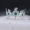 Estilo Coreano Celebridad de Internet Corona Redonda de Aleación para Niños Flores Barrocas Decoraciones para Hornear Accesorios para el Cabello de Novia Boda