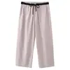 Pantalones casuales de aire acondicionado para hermana gordita de 200 jin, nuevos de verano, talla grande, cubren la carne, ligeros y finos, de Lyocell, de ocho puntos, para mujer 0585