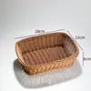 Cesta Tecida, Cesta para Batatas Fritas, Mini Cesta de Armazenamento, Cesta Pequena de Bambu Imitação, Cesta Pequena de Rattan para Petiscos e Frutas de Mesa Shengbangrong
