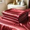 Sábana de seda helada de verano, pieza única, color liso, no Tencel, para dormir desnudo, adecuada para dormitorio de estudiante, persona soltera, juego de tres piezas de funda nórdica y funda de almohada de tacto frío